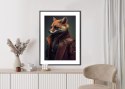 Plakat Wieloczęściowy Lis W Stroju Fantasy Rama Aluminiowa Kolor Czarny