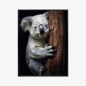 Plakat Wieloczęściowy Miś Koala Obejmujący Drzewo Rama Aluminiowa Kolor Czarny