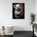 Plakat Wieloczęściowy Miś Koala Obejmujący Drzewo Rama Aluminiowa Kolor Czarny