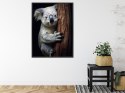 Plakat Wieloczęściowy Miś Koala Obejmujący Drzewo Rama Aluminiowa Kolor Czarny