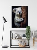 Plakat Wieloczęściowy Miś Koala Obejmujący Drzewo Rama Aluminiowa Kolor Czarny