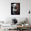 Plakat Wieloczęściowy Miś Koala Obejmujący Drzewo Rama Aluminiowa Kolor Czarny