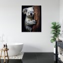 Plakat Wieloczęściowy Miś Koala Obejmujący Drzewo Rama Aluminiowa Kolor Czarny