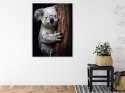 Plakat Wieloczęściowy Miś Koala Obejmujący Drzewo Rama Aluminiowa Kolor Czarny