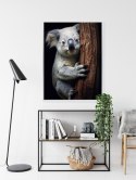 Plakat Wieloczęściowy Miś Koala Obejmujący Drzewo Rama Aluminiowa Kolor Czarny
