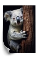 Plakat Wieloczęściowy Miś Koala Obejmujący Drzewo Rama Aluminiowa Kolor Czarny