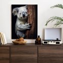 Plakat Wieloczęściowy Miś Koala Obejmujący Drzewo Rama Aluminiowa Kolor Czarny