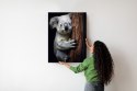 Plakat Wieloczęściowy Miś Koala Obejmujący Drzewo Rama Aluminiowa Kolor Czarny