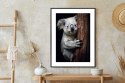 Plakat Wieloczęściowy Miś Koala Obejmujący Drzewo Rama Aluminiowa Kolor Czarny