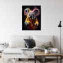 Plakat Wieloczęściowy Wielokolorowy Portret Koali Rama Aluminiowa Kolor Czarny
