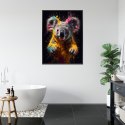 Plakat Wieloczęściowy Wielokolorowy Portret Koali Rama Aluminiowa Kolor Czarny