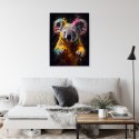 Plakat Wieloczęściowy Wielokolorowy Portret Koali Rama Aluminiowa Kolor Czarny