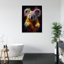 Plakat Wieloczęściowy Wielokolorowy Portret Koali Rama Aluminiowa Kolor Czarny