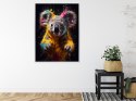 Plakat Wieloczęściowy Wielokolorowy Portret Koali Rama Aluminiowa Kolor Czarny