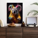 Plakat Wieloczęściowy Wielokolorowy Portret Koali Rama Aluminiowa Kolor Czarny