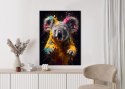 Plakat Wieloczęściowy Wielokolorowy Portret Koali Rama Aluminiowa Kolor Czarny