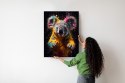 Plakat Wieloczęściowy Wielokolorowy Portret Koali Rama Aluminiowa Kolor Czarny