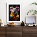 Plakat Wieloczęściowy Wielokolorowy Portret Koali Rama Aluminiowa Kolor Czarny