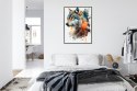 Plakat Wieloczęściowy Wielokolorowy Portret Wilka Rama Aluminiowa Kolor Czarny