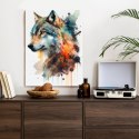 Plakat Wieloczęściowy Wielokolorowy Portret Wilka Rama Aluminiowa Kolor Czarny