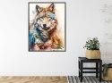 Plakat Wieloczęściowy Wielokolorowy Wilk Portret Rama Aluminiowa Kolor Czarny