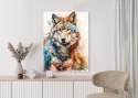 Plakat Wieloczęściowy Wielokolorowy Wilk Portret Rama Aluminiowa Kolor Czarny