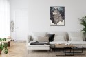 Plakat Wieloczęściowy Wilk I Księżyc Rama Aluminiowa Kolor Czarny