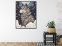 Plakat Wieloczęściowy Wilk I Księżyc Rama Aluminiowa Kolor Czarny
