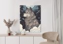 Plakat Wieloczęściowy Wilk I Księżyc Rama Aluminiowa Kolor Czarny