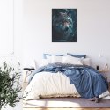 Plakat Wieloczęściowy Wilk W Ciemnym Lesie Rama Aluminiowa Kolor Czarny