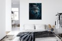 Plakat Wieloczęściowy Wilk W Ciemnym Lesie Rama Aluminiowa Kolor Czarny