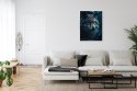 Plakat Wieloczęściowy Wilk W Ciemnym Lesie Rama Aluminiowa Kolor Czarny