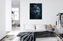 Plakat Wieloczęściowy Wilk W Ciemnym Lesie Rama Aluminiowa Kolor Czarny