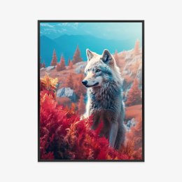 Plakat Wieloczęściowy Wilk W Naturze W Górskiej Dolinie Rama Aluminiowa Kolor Czarny