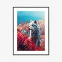 Plakat Wieloczęściowy Wilk W Naturze W Górskiej Dolinie Rama Aluminiowa Kolor Czarny