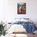 Plakat Wieloczęściowy Wilk W Naturze W Górskiej Dolinie Wśród Kwiatów Rama Aluminiowa Kolor Czarny