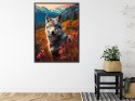 Plakat Wieloczęściowy Wilk W Naturze W Górskiej Dolinie Wśród Kwiatów Rama Aluminiowa Kolor Czarny