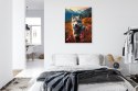 Plakat Wieloczęściowy Wilk W Naturze W Górskiej Dolinie Wśród Kwiatów Rama Aluminiowa Kolor Czarny