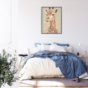 Plakat Wieloczęściowy Żyrafa W Kwiatach Rama Aluminiowa Kolor Czarny