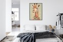 Plakat Wieloczęściowy Żyrafa W Kwiatach Rama Aluminiowa Kolor Czarny