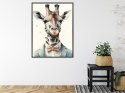 Plakat Wieloczęściowy Żyrafa W Muszce Rama Aluminiowa Kolor Czarny