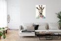 Plakat Wieloczęściowy Żyrafa W Muszce Rama Aluminiowa Kolor Czarny