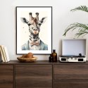 Plakat Wieloczęściowy Żyrafa W Muszce Rama Aluminiowa Kolor Czarny