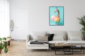 Plakat Wieloczęściowy Żyrafa Z Balonami Rama Aluminiowa Kolor Czarny