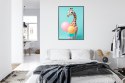Plakat Wieloczęściowy Żyrafa Z Balonami Rama Aluminiowa Kolor Czarny