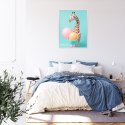 Plakat Wieloczęściowy Żyrafa Z Balonami Rama Aluminiowa Kolor Czarny