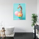 Plakat Wieloczęściowy Żyrafa Z Balonami Rama Aluminiowa Kolor Czarny
