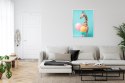 Plakat Wieloczęściowy Żyrafa Z Balonami Rama Aluminiowa Kolor Czarny