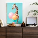 Plakat Wieloczęściowy Żyrafa Z Balonami Rama Aluminiowa Kolor Czarny