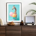 Plakat Wieloczęściowy Żyrafa Z Balonami Rama Aluminiowa Kolor Czarny